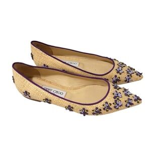 Jimmy Choo Romy Raffia Flats